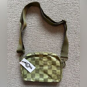 ALOHA Collection Olive Checkered Crossbody Bag